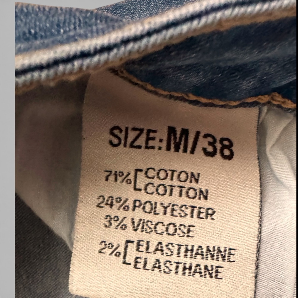 ONADO PARIS Blue embellished skinny jeans lace hem boho tassel detail size M /38 - Picture 7 of 10